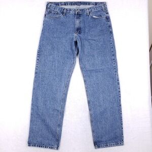 Blue Asphalt Vintage Y2K Baggy Straight Jeans 38x34 Blue